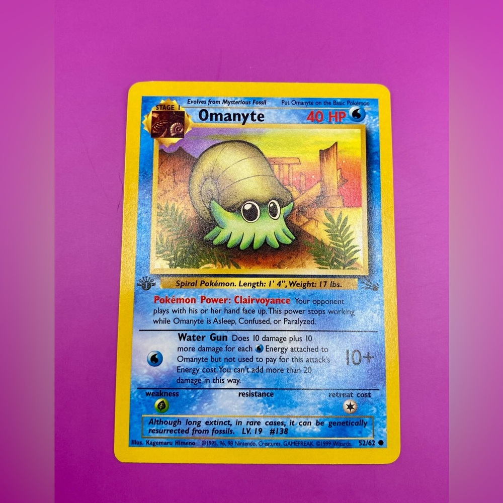 POKÉMON OMANYTE CARD; 52/62; 1999-2000 (Red Logo); Perfect Condition. - Picture 3 of 3